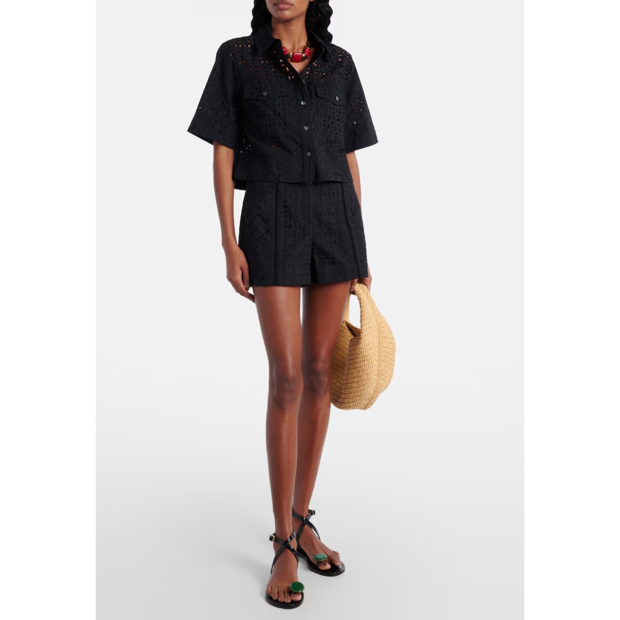 Veronica Beard Set - Spruce Top And Fabian Eyelet Shorts Size 4